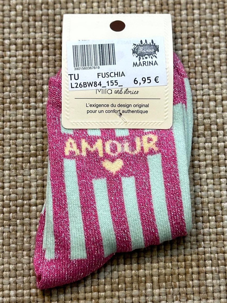 Chaussettes à Paillettes Rayées Amour Enfant | Marina