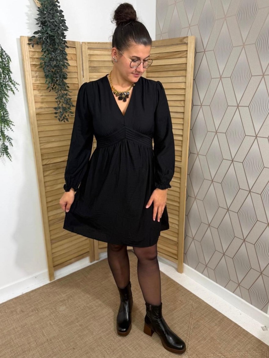 Robe Noire Manches Longues Maelle | Marina & Paloma