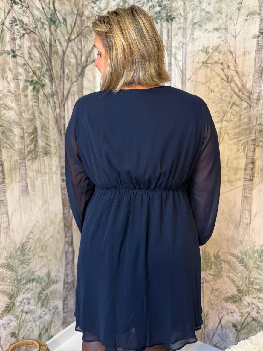Robe Bleu Marine By One Grande Taille Manches Longues | Marina & Paloma