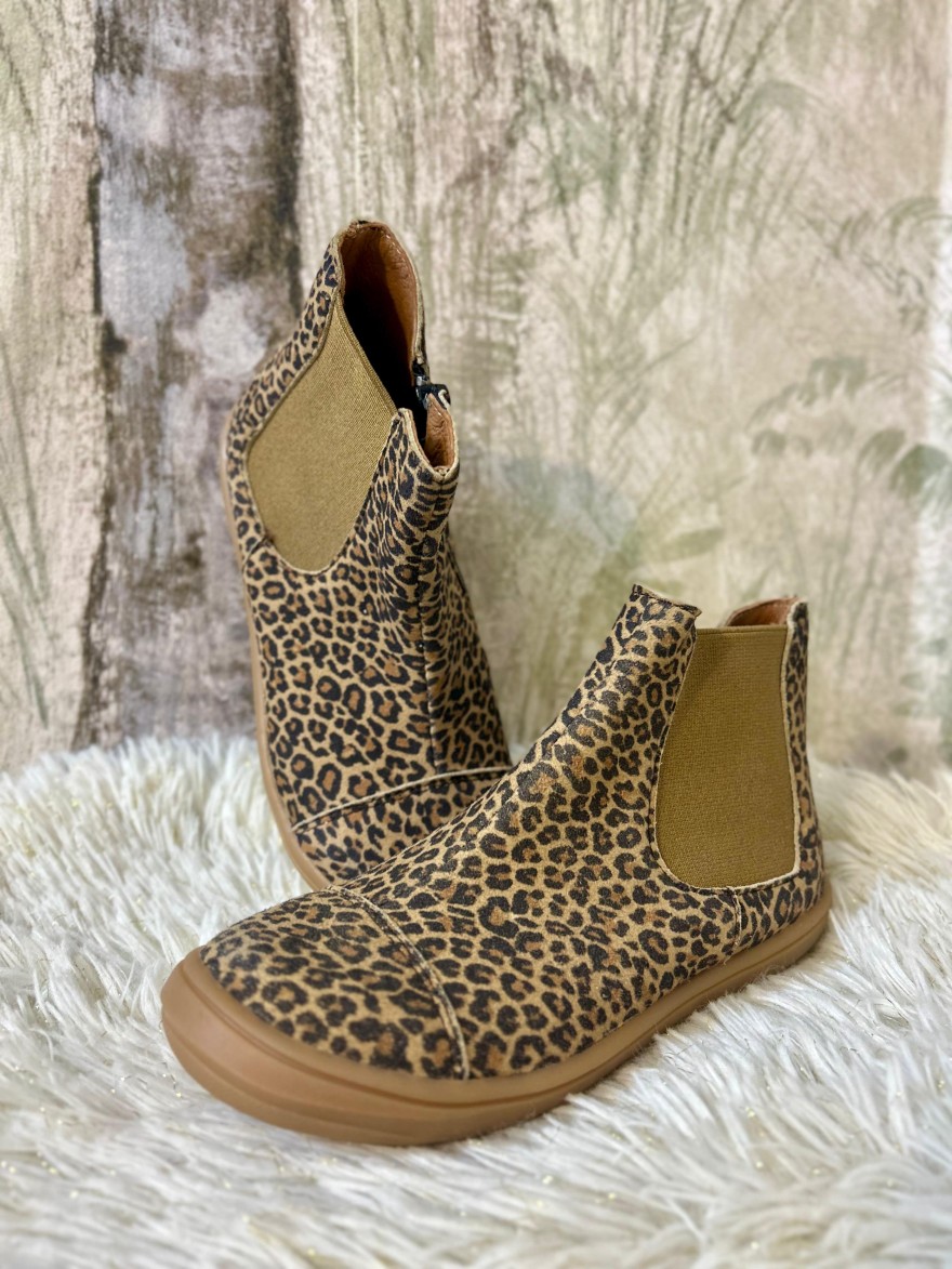 Bottine Bellamy CELIMENE Fille Léopard – Cuir Velours Souple | Marina & Paloma