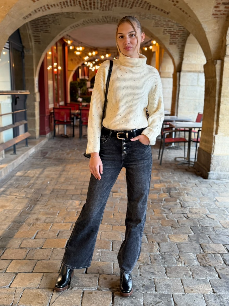 Pull Col Roulé à Strass Kilky | Marina & Paloma