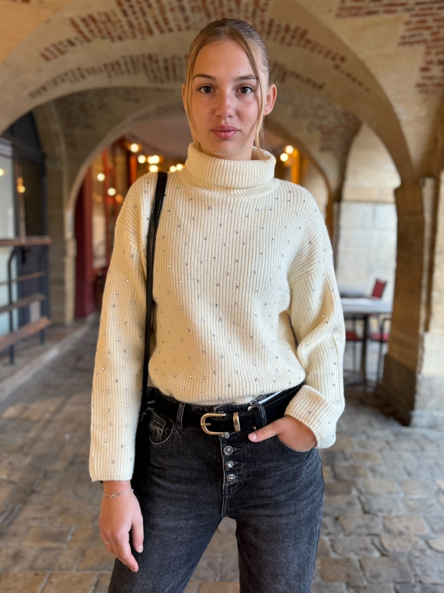 Pull Col Roulé à Strass Kilky | Marina & Paloma