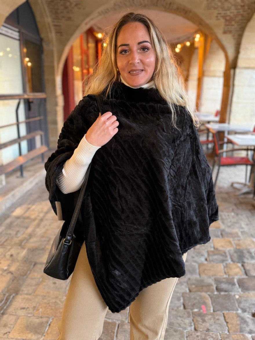 Poncho Hiver en Fausse Fourrure | Marina & Paloma