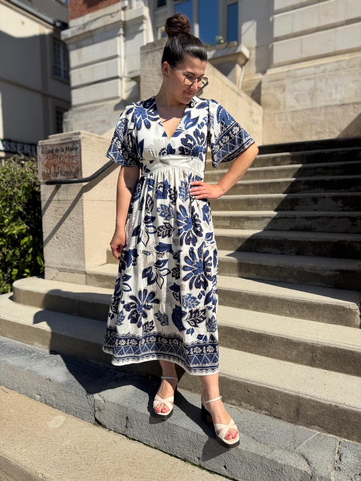 robe fleurie robe Ã©tÃ© manches courtes femme